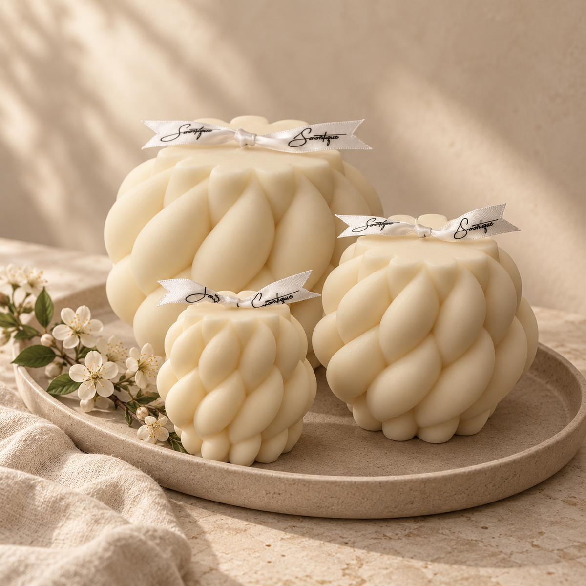 Yvonne en Vonnie handgegoten designkaarsen – 7th Candle